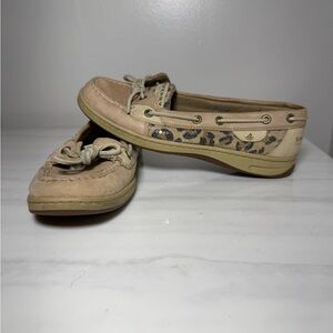 Sperry‎ Shoes Womens 8M Top Sider Angelfish Sequined Boat 9102341 Tan Leather
